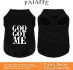 Discover Cozy Cotton Canine Wear: Breathable Soft, and Lightweight Dog Shirt Vest with Eye-Catching Graphics(GOD GOT ME), Keeping Your Furry Friend Warm and Comfy! Black 3XL