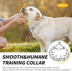 Chrome Plated Prong Dog Collar,no Pull Dog Prong Collar with Spikes,Choke Collar for Dogs Pinch Training Collar (4.0 * 28in)