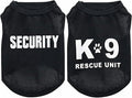 2Pack Dog Security Costume Cotton Dog Shirt for Small Dog Boy Pet Clothes K9/Security Puppy Black Vest T-Shirts Cat Top Tee Breathable Stretchy (X-Small)