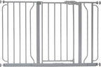 Regalo Safety 29-49" Easy Step Extra Wide Baby Gate for Doorways & Bottom of Stairs, Pressure Mounted Safety Gate with Door for Babies, Toddlers & Pets, Platinum