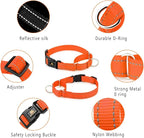 PLUTUS PET Reflective Martingale Collar with Quick Snap Buckle,No Pull Dog Choker Collar for Small Medium Large Dogs,L,Orange
