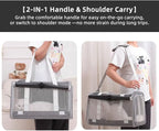 Cat Carrier Soft Sided Dog Carrier Airline Approved Pet Carrier for Dog/Cat Bag (17.32×9.84×10.63 in) with 1 Poop Bags,5 Pee Pads,Ideal for Medium-Large Cats Small Dogs