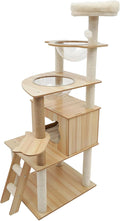 Cute Cat Tower 55 Inches, Multi-Level Cat Tree for Indoor Activity Cats, with Scratching Post and Comfortable Space Capsule, Nests for Cute Large Cats Kitten House
