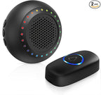 Wireless Door Bells for Homes Doorbell Chime Kits with 1 Transmitter 1 Receiver - Waterproof Operating at 1000ft Range - 48 Ringtones 4 Volume Levels LED Flash - Door Bell for Classroom Black