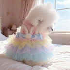 Pink Bunny Ears Dog Dress Spring Girl Puppy Clothes for Small Dog Easter Cat Dress for Cat Funny Tutu Dress Holiday Pet Outfit (Colorful, X-Small)