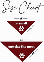 Workout Buddy Dog Bandana | 100% Cotton Adjustable Triangle | Made in USA | Workout | Sports | Gym | Dark Red, One Size (1095)
