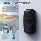 Wireless Doorbell, SECRUI Door bell Over 1000ft Coverage with 2 Plug-In Receivers, 1 Waterproof Push button, 52 Chimes, 110dB loud Sound Colorful LED Flash (Pack of 2)