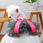 Furbabycare® Elegant Sweet Fashion Puppy Dog Blingbling Princess Skirt Pet Dog Lace Cake Camisole Tutu Dress R-Pink+Gray Small