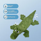 Best Pet Supplies Squeaky Dog Toys with Soft Durable Fabric for Small, Medium and Large Pets Interactive Toy for Indoor Play, Supports Active Biting and Play - Alligator, Medium