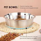 Deep Stainless Steel Non-Skid Dog and Food Bowls, Each Holds Up to 2 Cups, Set of 2 Packs(5.5 x 1.9 Inches)