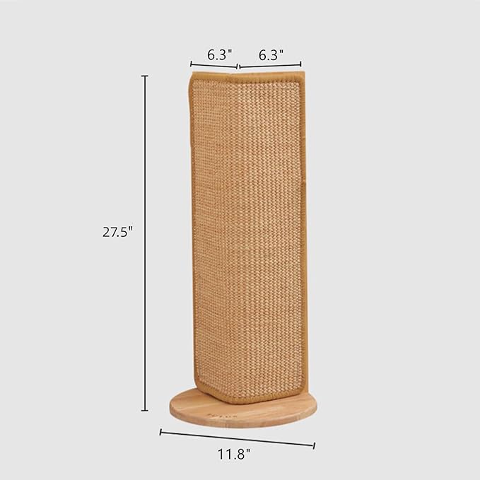 SHENGOCASE 27.5-Inch Tall Sisal Cat Scratching Post, Corner Couch Protector, Wall Corner Mounted (1pc)
