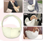 NATUYA Small Dog Carrier Sling Cat Sling,Adjustable Strap Hand Free Pet Puppy for Outdoor Traveling Subway (White, Canvas)