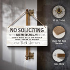 YZEXEZY No Soliciting Sign 6"x12"Do Not Disturb Wooden Hanging Sign for Front Door- Do Not Ring Bell or Knock,Don't Make It Weird