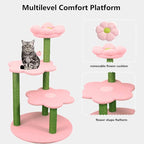 Cat Tree for Large Cats, Modern Senior Friendly 40'' Cat Tower with Wide Shelves, Scratching Posts, Super Sturdy Base, Cozy Perches, and Interactive Toys for Indoor Kittens (Pink)