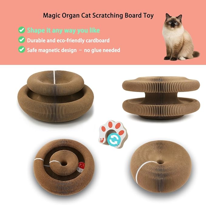 Magic Organ Cat Scratcher Board with Ball – Interactive Kitty Toy for Mental & Physical Exercise