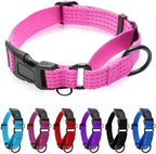 Martingale Collar for Dogs, Adjustable Soft Nylon Dog Collars with Special Design Cute Patterns (Pink, M (1" x 15.5"-19.5"))
