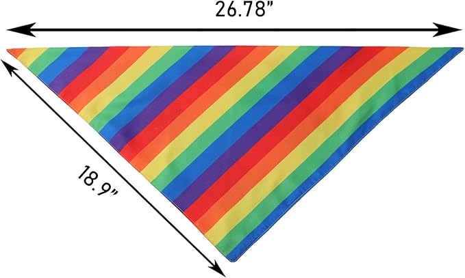 Tinsow 2 Pcs Dog Bandanas Gay Pride Rainbow Bandanas Cotton Handkerchiefs Party Supply Pet Bandana