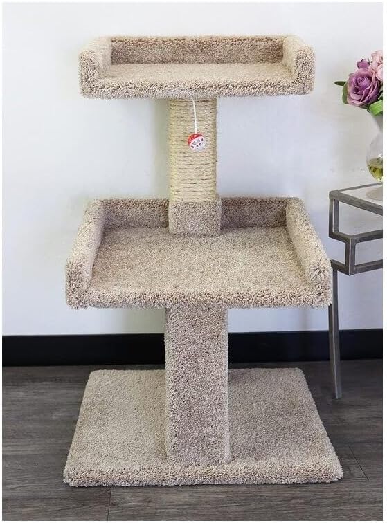 Cat Tree Perch for Large Cats - Durable Cat Play Tower Beige