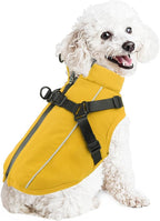 Dog Winter Coat Reflective Water-Resistant Jacket, Fleece Lined Windproof Puppy Coat with Back Zipper & D-Ring, Cold Weather Dog Coats for Small Medium Dogs (S, Orange)