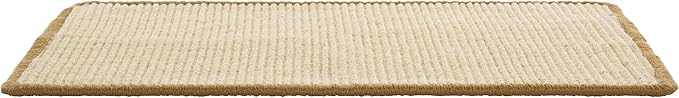 SAFAVIEH Cat Scratch Mat Pad Collection, 9" x 14", Beige, Sisal & Jute Boucle Weave, Velcro & Slip Resistant Backing