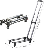 Replacement Rolling Trolley Base for Pet Carrier, 19.3" x 11" Detachable Luggage Cart with Telescopic Handle and Wheels, Universal Frame for Cat Dog Travel Bag (Trolley Only, Pet Bag Not Included)