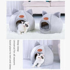 Cat Beds for Indoor Cats, Cozy Cat Cave Bed Dog House Cats Tent with Removable Cushion Pillow, Soft Warm Pet House Puppy Bed, Cute Pet Nest for Kitten Small Dog (Gray, XL-15.75x15.75x15.75 Inches)
