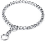 Chain Choke Collar for Dogs, Metal Slip Link Training Heavy Duty Dog Choker Collar Martingale for Medium Large Dogs L+ Length: 24” 4.0mm(Suitable for Dog's Neck 20")