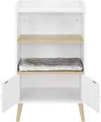 Sam's Pets Becky 39" Single Rest Cat Tree, White - Drawer, Bookshelf, Multi-Use, Soft Fur Cushion, Elevated Wooden Legs