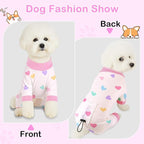 Glittme 2PACK Dog Pajamas Soft Dogs Clothes for Small Medium Dogs Elastic Cats Apparel Breathable Dog Pjs for Puppy