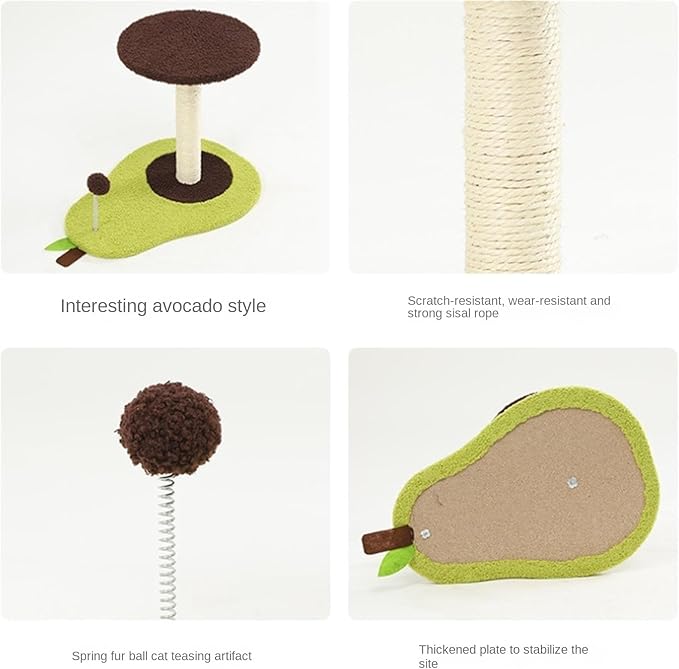 Cat Tree Activity Indoor Outdoor Post Avocado Cat Tree for Indoor Tower Cozy Top Perch Sisal Scratching Posts(49 * 35 * 38cmcm)