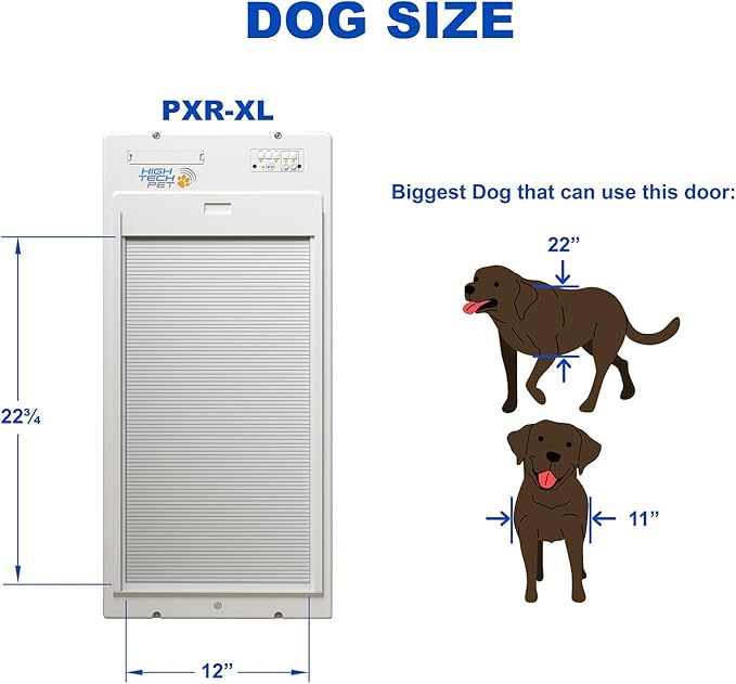 Power Pet Roll Up Automatic Electronic WiFi Pet Door by High Tech Pet - Space-Saving, Pet Operated Dog Door, App Control, Safe, Secure, Air Tight (Wall Mount, Exrtra Large)
