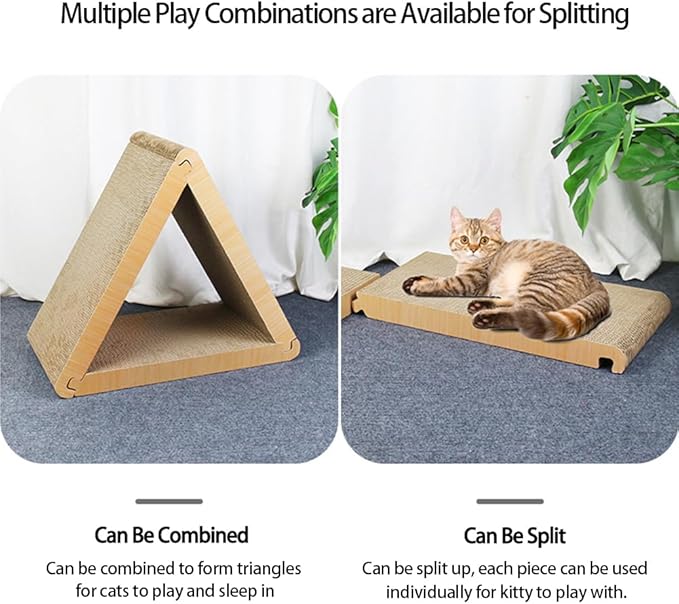 Cat Scratcher Cardboard Cat Scratch Pad with Premium Scratch Textures Design Durable Cat Scratching Large Triangle Vertical Cat Scratching Board