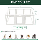 FXW AuraSpace Acrylic Indoor Dog Playpen for Puppies and Small Dogs, 24 Inch, 10 Panels, White
