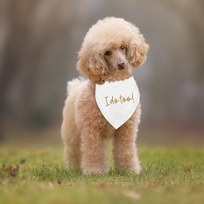 Dog Wedding Engagement Bandana Apparel & Accessories Pet Bandana Scarf Photo Prop I Do Too! Wedding Outfit Funny Engagement Party Decorations Gifts