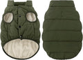 ASENKU Windproof Dog Winter Coat Waterproof Fleece Jacket Cold Weather Pet Apparel for Small Medium Large Dogs (ArmyGreen, S)