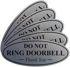 All Quality Oval DO NOT Ring DOORBELL Thank You Sign - Silver Medium 5 Pack