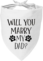 Will You Marry My Dad Pet Dog Bandana, Engagement Announcement Dog Wedding Scarf Accessories for Small Medium Large Dogs