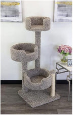 Cat Tree for Large Cats - Solid Wood & Carpet 50" Tall