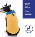 Gooby Half Stretch Fleece Vest Dog Sweater - Honey Mustard, Medium - Warm Pullover Fleece Dog Jacket with D-Ring Leash for Small to Medium Dogs