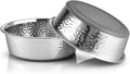 URBUDDIES 2 Pack Hammered Stainless Steel Dog Bowls, Premium Metal Dog Bowls with Non Slip Rubber Bottom, Dishwasher Safe, Easy to Clean, 8 Cup, Gray Bottom
