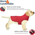 Dog Coat, Waterproof Dog Winter Jacket with Pocket, Reflective Adjustable Pet Snow Vest, Warm Cozy Fleece Sweater for Small Medium Extra Large Dogs - Red, 3XL