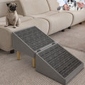Dog Ramp Steps for Couch, 18" Wide All-in-one Split Ottoman Dog Ramp for Bed, Couch Height, Solid Wood, Gentle 23 Incline, Pet Ramp for Large and Small Dogs