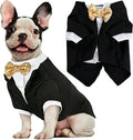 Dog Tuxedo, Formal Pet Clothes Shirt Costume Wedding Attire Party Bow Tie Suit, Pet Outfit for Small Medium Large Dogs Cats, Halloween Pet Costumes Birthday Puppy Clothing Christmas Apparel (S)