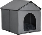 Medium Dog House Soft Indoor (Int 26x24x20in/Ext 28x26x28in) for Beagle, Shiba Inu, Boston Terrier, Cocker Spaniel, Medium Pet House with Soft Cushion, Oxford Fabric, Gray