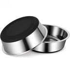 Dog Bowls Durable Heavy Duty Stainless Steel Dog Bowls Non-Slip Basic Bowl for Dogs with Rubber Base (2 Pack, 7 Cups)