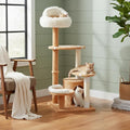 Erinnyees 51" Football Cat Tree Tower for Indoor Cats, Game Day Sports Themed Cat Condo with Sisal Scratching Posts & Hammock, Unique Pet Furniture Gifts for Fans