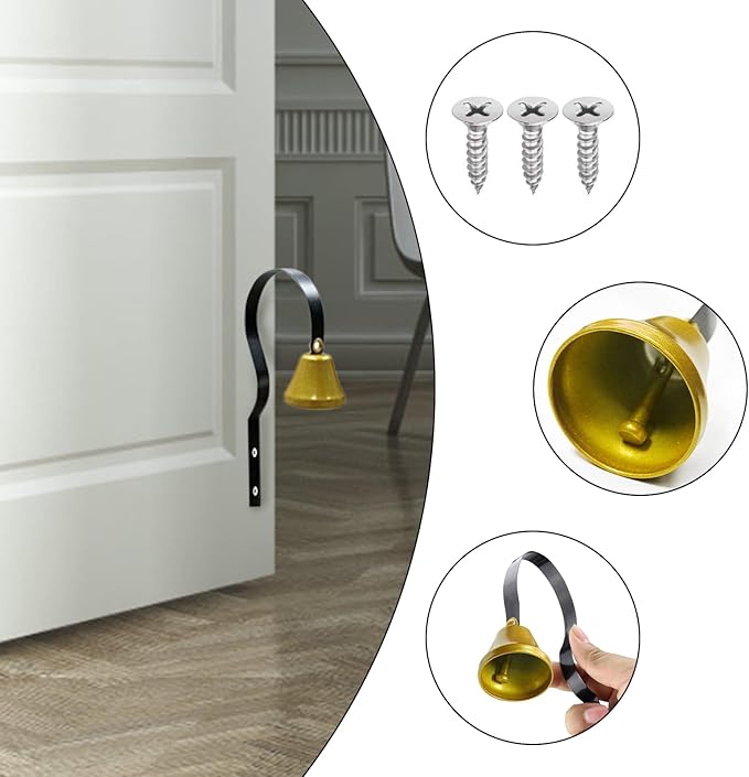 2Pcs Metal Dog Doorbell, Shopkeepers Doggy Training Bell Wall Mounted for Home Decoration Store Entry Door Chime, Store Door Bell for Housebreaking/Housetraining Door Bell/Potty Training (Black)