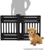 IRIS USA 24"-39" Dog Gate, Adjustable Indoor Pet Barrier, Pet Gate for Puppy, Small Dog, Cat, Easy Twist-to-Lock for Doorways & Stairs, Portable, Expandable, 25" Tall, Black