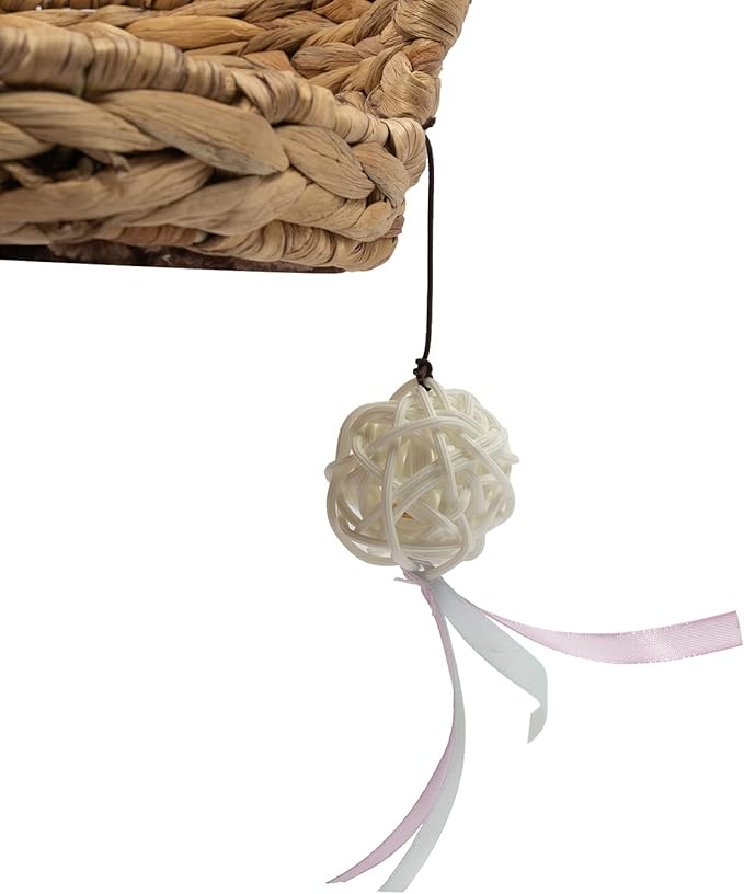Double-Decker Cat Tree with Cat Tunnel & Perch, Sisal Scratching Post & Toy Balls, Modern Brown 15.7x12.2x19.7inch, Space-Saving Design