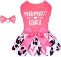 CuteBone Dog Dresses Velvet Mama's Girl Small Dogs Clothes Onesie Pet Apparel Girl Puppy Skirt with Bow Hair Rope CVA40L-D